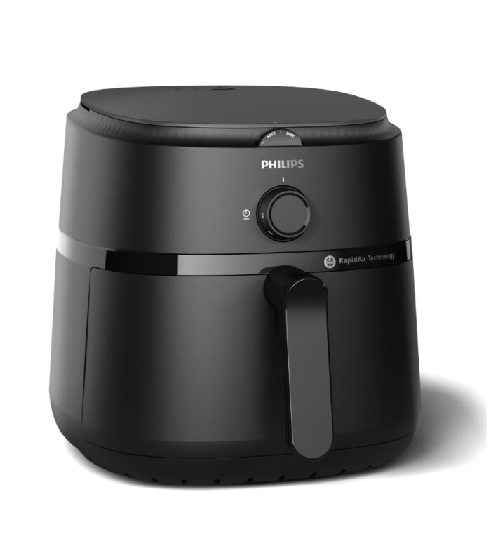 PHILIPS Air Fryer NA130/00, uses up to 90% less fat, 1700W, 6.2 Liter, with Rapid Air Technology (Black), Extra Large