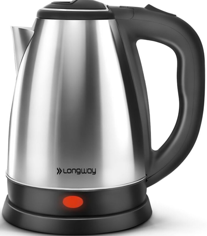 Longway Kestro 2 Liter Electric Kettle with Stainless Steel Body for Boiling (Black & Silver, 1500 Watt)