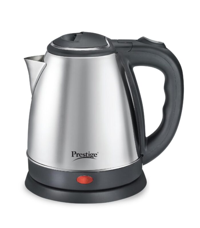 Prestige 1.5L PKOSS Stainless Steel Electric Kettle | 1350 Watts| Elegant Design | Cool-touch Handle and Lid | Automatic Cut-Off and Single-Touch Lid Locking | Black | 1Y Warranty | ISI Certified