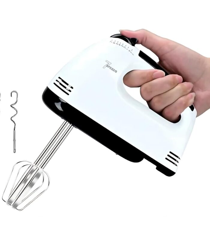 Lapras 𝟏𝟓 𝐘𝐞𝐚𝐫𝐬 𝐖𝐚𝐫𝐫𝐚𝐧𝐭𝐲 Hand Mixer with Immersion Blender, 7 Speeds and Turbo Boost – Stainless Steel Attachments, Long Power Cord for Efficient Mixing and Kneading.