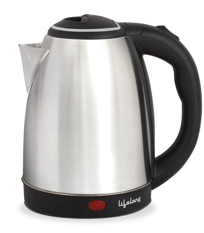Lifelong ISI Certified Electric Kettle 1.5L with Stainless Steel Body, Easy and Fast Boiling of Water for Instant Noodles, Soup, Tea etc. (1 Year Manufacturer's Warranty, Silver, LLEK15) 1500 W