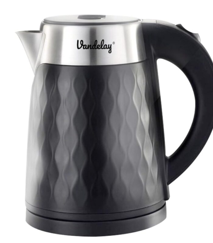 Vandelay (UK) VK900 Electric Kettle (1.8L) - Double Wall, Cool Touch Kettle with Dry-Boil Protection (Black)