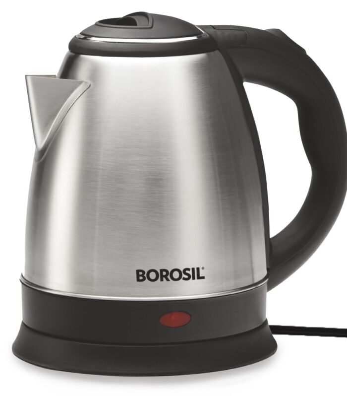 Borosil Stainless Steel 1350W Electric Kettle (1.5L) | Classic Design with Auto Shut-Off, Dry Boil Protection, and 360° Swivel Base for Hot Water, Tea, Coffee and Soup | 1 Year Warranty