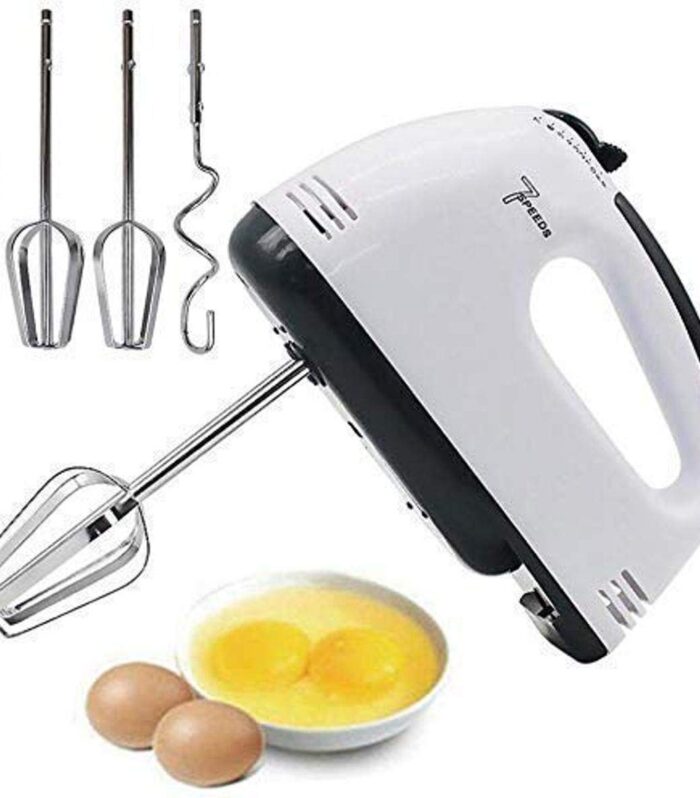 greenoliverox Electric Hand Mixer for Kitchen | Handheld Cake Blender with Four Stainless Steel Attachments including Beaters & Dough Hooks for Whipping Cream. (Pack of 1)