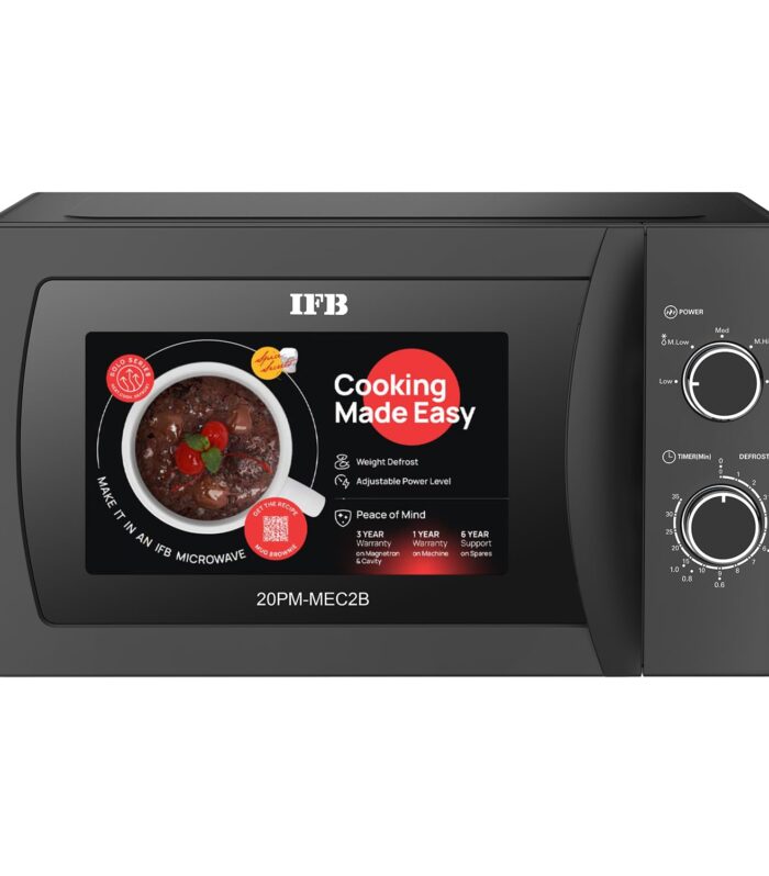 IFB 20 Litre Solo Microwave Oven (20PM-MEC2B, Mechanical Knob,Black)