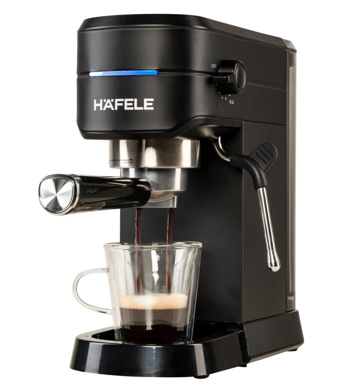 Hafele U-Kaffee Espresso Coffee Machine, 15-Bar Pressure, Removable Water Tank (1L), Single/Double Espresso, Cappuccino & Latte, Thermoblock Technology, 1450 W