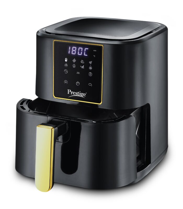 Prestige Nutrifry 4.5L Digital Air Fryer| 80% less Oil Consumption | 8 Preset Menu | Fry, Grill, Roast, Bake, Reheat | Digital Display | 1200 Watts | Easy to Clean | 1Y Warranty | ISI Certified