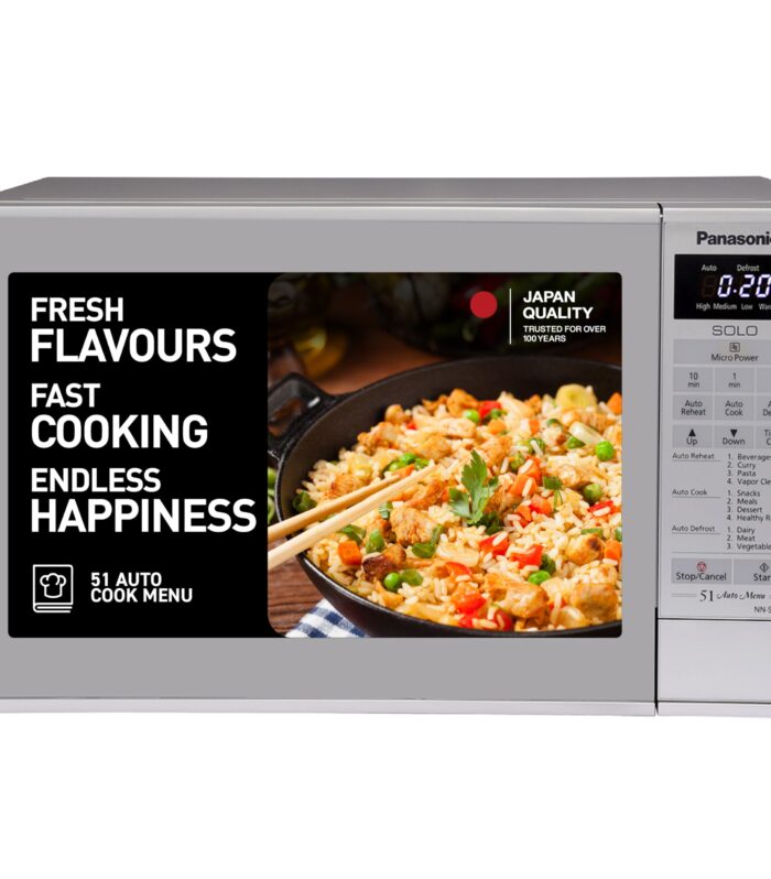 Panasonic 20L Solo Microwave Oven (NN-ST26JMFDG, Silver, 51 Auto Menus)
