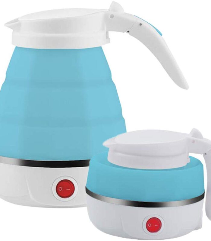 Foldable Electric Travel Kettle with Silicone Body, 400W Portable Mini Water Boiler for Tea, Coffee and Instant Meals