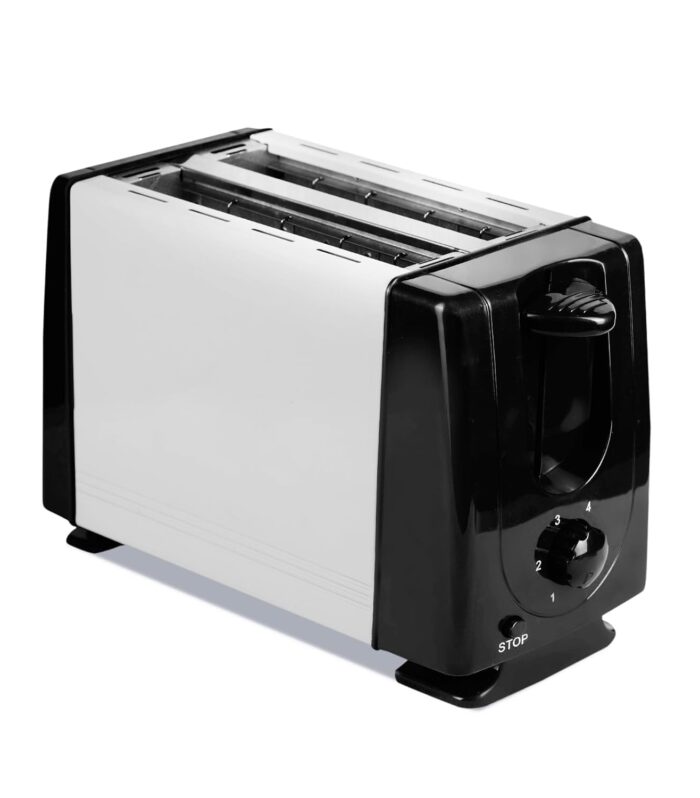 650 Watts Automatic Popup Toaster | Quick 2 Slice Popup Bread Toaster | Cool Touch, Sock Proof Plastic Body, 6 Level Browning Control, Dust Cover & Slide Out Crumb Tray (Black&White)