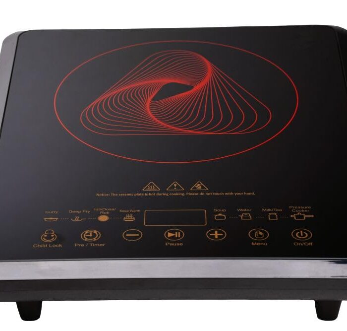 Induction Cooktop 2000W | Induction Cooker | Full crystalline Glass Top, Touch Control, Fast Heating, Energy Efficient for Home Kitchen Cooking | Color - Black