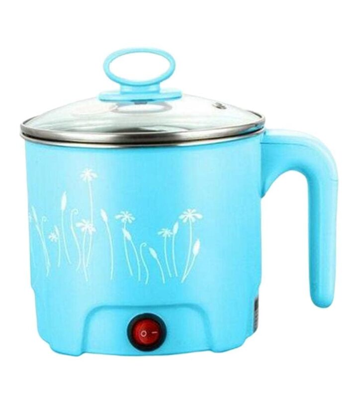 Electric Mini Cooking Pot with Glass Lid & Handle, Multi-Purpose Portable Electric Kettle for Boiling Noodles Soup Milk Tea Eggs, Compact Travel Hot Pot for Home Hostel Office Use (1pcs)