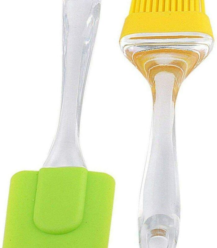 Popular Combo - Food Grade 8Pcs Black Measuring Cups and Spoons Set, Silicone Series Spatula and Brush Set