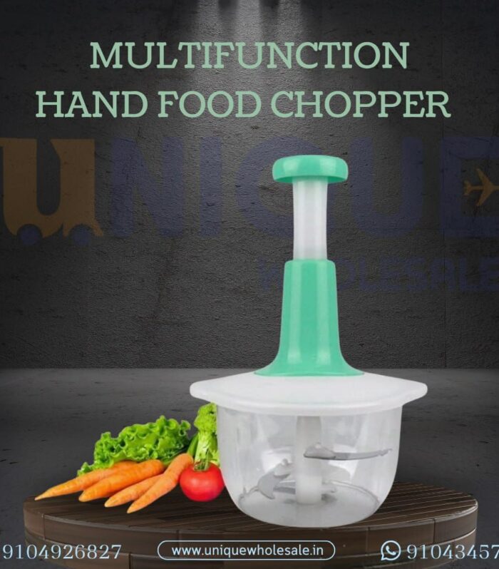 Manual Hand Press Vegetable Food Choppeer Mini Vegetable Push Chopper Mini Processor Mixer Cutter to Cut Onion, Salad, Tomato, Potato Push Chopper Kitchen Accessories Items (Green)