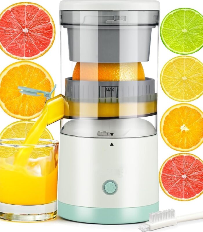 Electric Citrus Juicer Rechargeable Portable Orange Lemon Mosambi Juicer Machine | Automatic Fruit Juice Extractor | USB Charging Fresh Juice Maker for Home Kitchen | फलों का ताज़ा जूस बनाने की मशीन