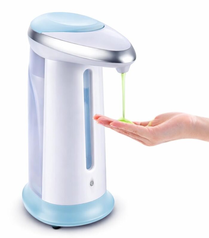 Automatic Soap Dispenser for Bathroom & Kitchen, Infrared Sensor Touchless Liquid Soap Dispenser, Leakproof Hands-Free Soap Pump with Easy Refill Transparent Tank for Home, Office & Hotel(A1) (Blue)