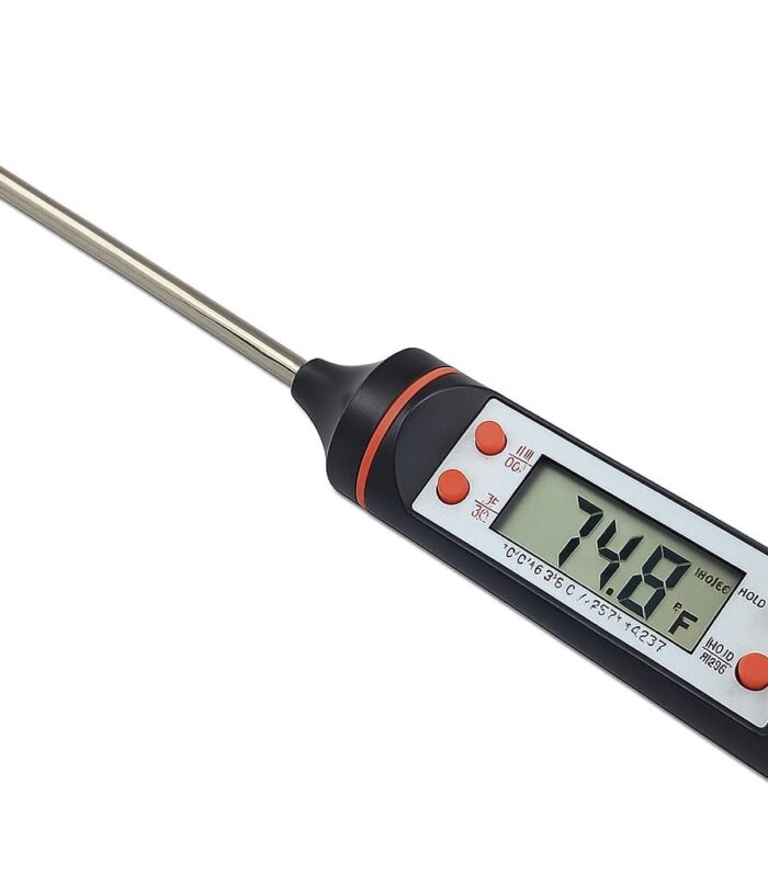 Digital Lcd Cooking Food Meat Probe Kitchen Bbq Thermometer Temperature Test Pen, instant read thermometer for Industrial, Grill, Candy, Milk, Oil, Liquid Lab Chemical (Steel 5.9 Inch)
