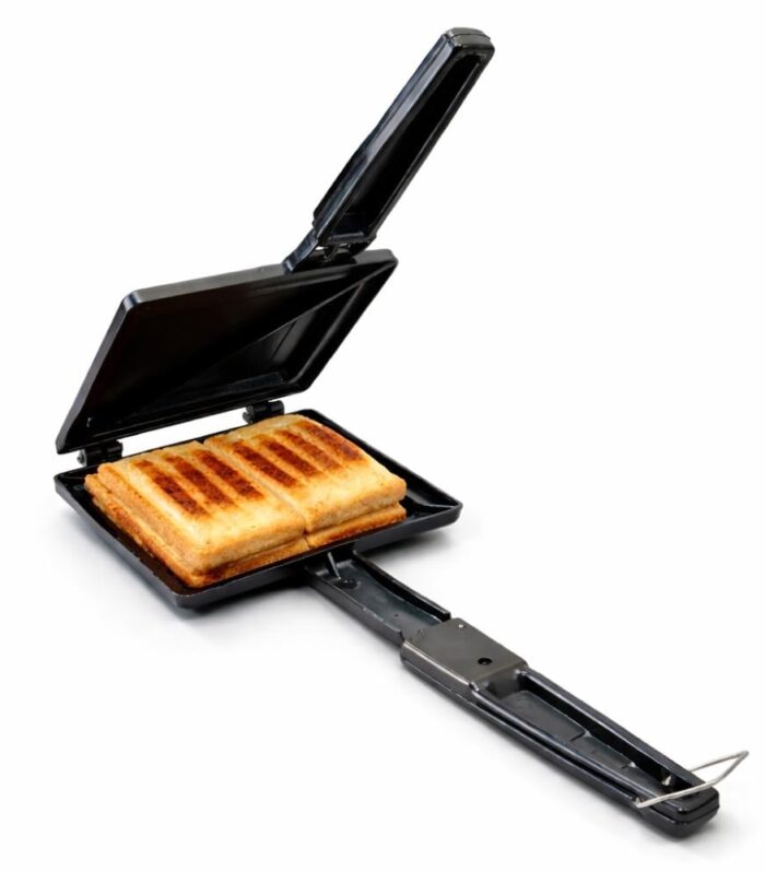 Heavy Duty Double Sided Grill Non-Stick Sandwich Toaster with Heat Resistant Handle
