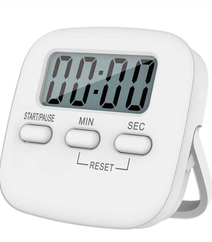 Digital Kitchen Timer & Stopwatch, Countdown Large Digits, Loud Alarm, Magnetic Stand Round, for Cooking, Kids Study Teacher Shower Bathroom Oven Round | Back Stand Hanging Hole