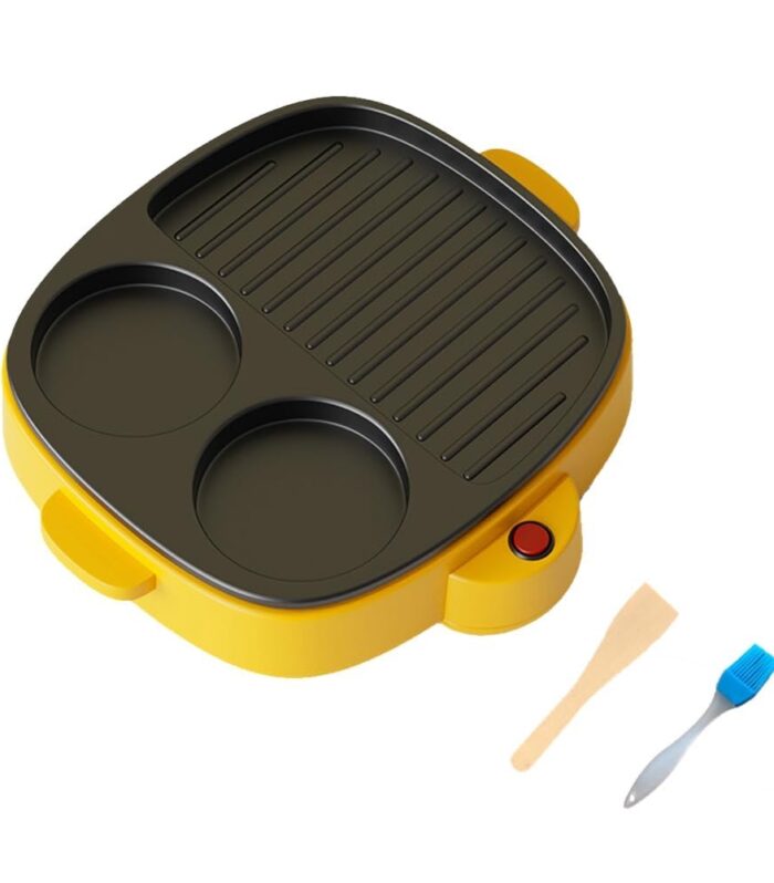3-in-1 Multi-Function Heart-Shaped Breakfast Machine, Electric Non-Stick Omelette Maker, Crepe Pan & Portable Indoor BBQ Grill, Versatile Cooking for Chicken Tandoori, Eggs & Pancakes, Compact Design