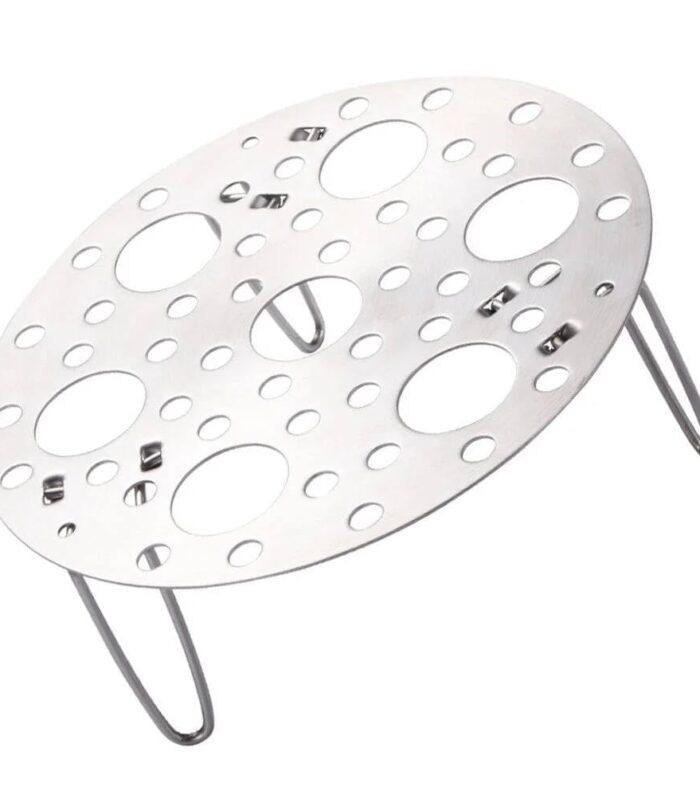 Stainless Steel Round Egg Steamer Stand Heatproof Stackable 7 Holes Stand Egg Box Multipurpose Trivet Insert For Pot Accessories & Pressure Cooker Pans Steam Boiling - Pack Of 1