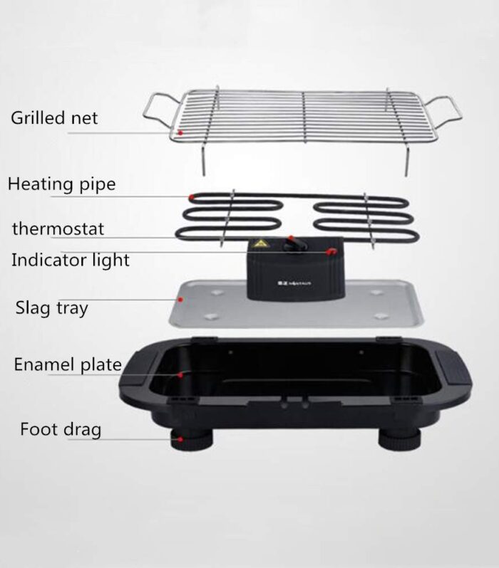Electric BBQ Grill, Portable Barbecue Grill with Temperature Control