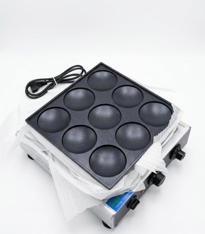 Modern India Kitchenware Pancake Maker Machine Electric Commercial Pancake Maker Nonstick Adjustable Heat 9 Pancakes at Once |Perfect for Breakfast & Desserts Home & Restaurant Use 950W Power