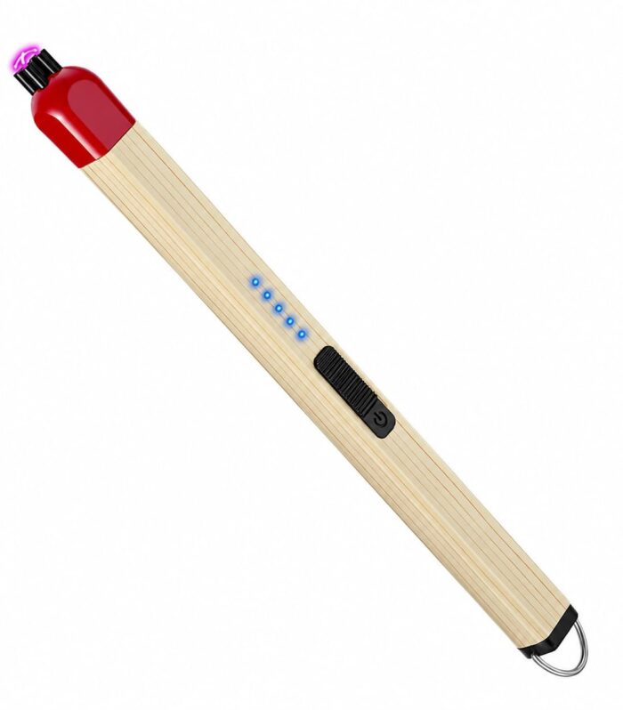 Rechargeable Electric Plasma Arc Candle Lighter, USB Charging Windproof Flameless Long Handle Lighter with LED Battery Indicator & Safety Switch for Candles, Diya, Gas Stove, BBQ & Kitchen Use
