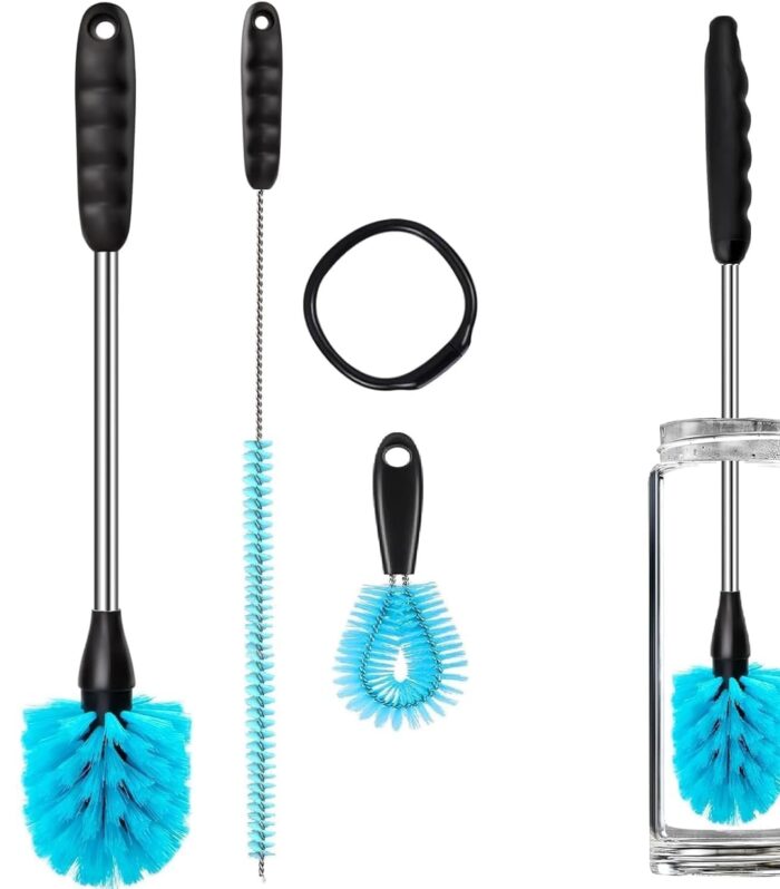 KICHES 3 Pcs Bottle Cleaning Brush Set | 15 Inch Long Handle Bottle Cleaner for Baby Bottles, Narrow Neck Water Bottles, Tumblers, Straws, Coffee Mugs, Sports Bottles, Flasks & Thermos