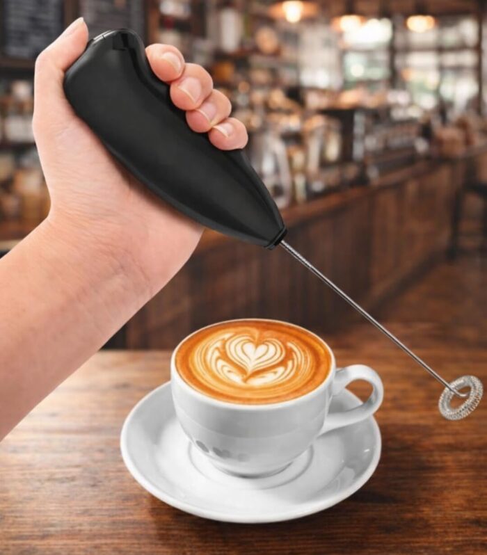 Handheld Electric Milk Frother & Coffee Whisker – Stainless Steel Rod with Powerful Motor for Cappuccino, Latte, Espresso, Hot & Cold Milk Frothing