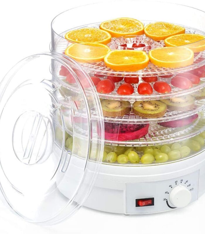 5-Tray Electric Food Dehydrator Machine with Adjustable Thermostat (35-70°C) - Stackable Food Dryer for Fruits, Vegetables, Herbs, Meat and Beef - For Healthy Home Kitchen Use