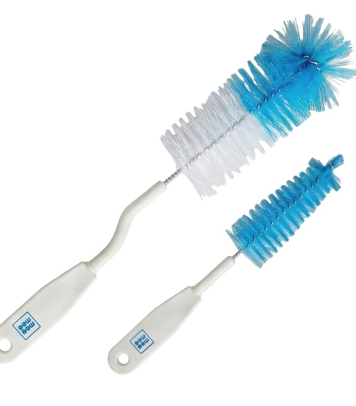 Nylon Bottle Brush with Nipple Cleaner | 360° Rotating Handle | High-Density Soft Bristles | BPA-Free Scratch-Free Cleaning Tool | Non-Toxic, Easy Grip, Dishwasher Safe (Dark Blue)