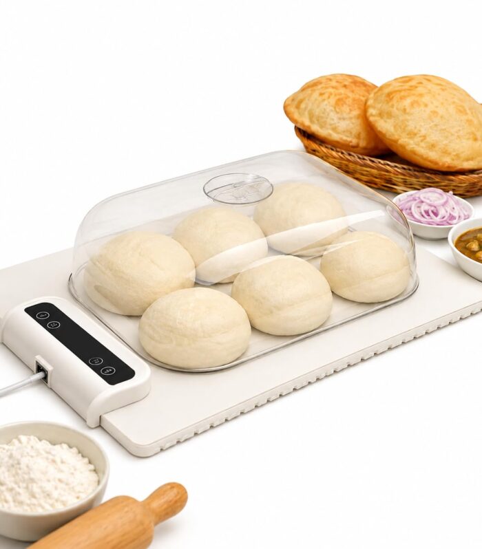 Electric Warming Tray with Adjustable Temperature - Silicone Roll-Up Food Warmer for Parties & Buffets, Fast Heating Hot Plate, Foldable & Portable Design for Catering, and Home Use (White)