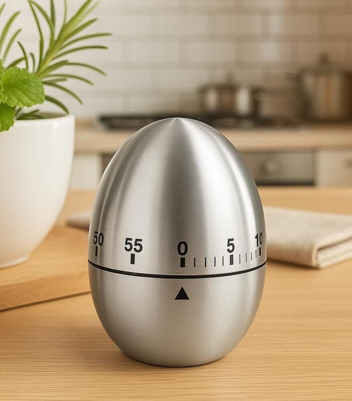 Steel Egg Timer | Kitchen Timer with Alarm | Mechanical Timer Stopwatch for Study, Cooking & Baking | TimerClock for Study Students | CountdownTimer & Time Piece with Alarm (1-pcs)