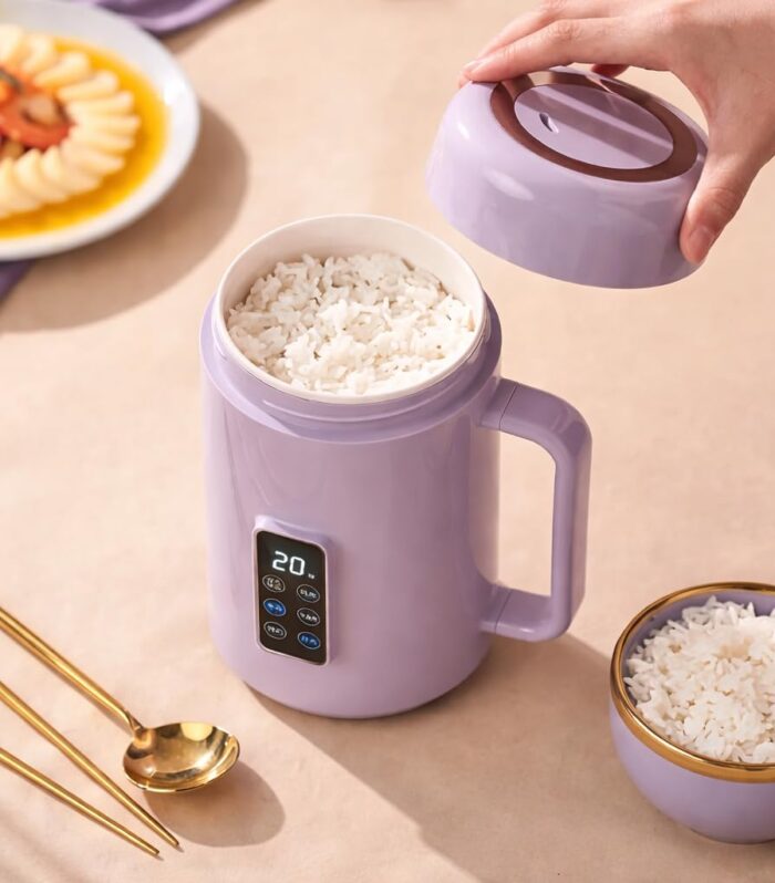 Electric Cooking Pot | Portable Mini Cooker with Digital Display | Multi-Function Kettle for Rice, Soup, Maggi | Travel Office Food Warmer | Auto Shut-Off (1 Liter)