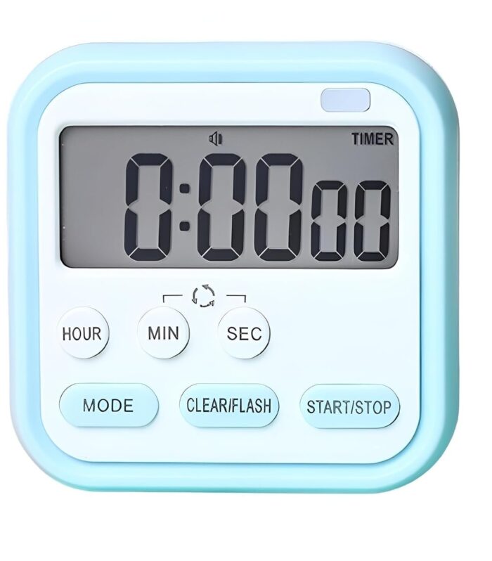 Digital Kitchen Timer & Stopwatch, Countdown Large Digits for Cooking, Chef Cooking Timer Clock with Loud Alarm,100% Mechanical Desk Timer Countdown Reminder Magnetic Back -Blue