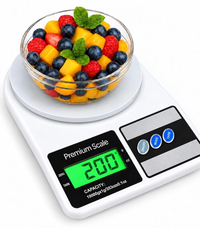 SF-400 Digital Kitchen Weighing Scale | 10Kg x 1g Precision | 1 year (6+6 months) warranty | Food Scale with LCD Display for Cooking, Baking, Meal Prep & Healthy Diet | (White)