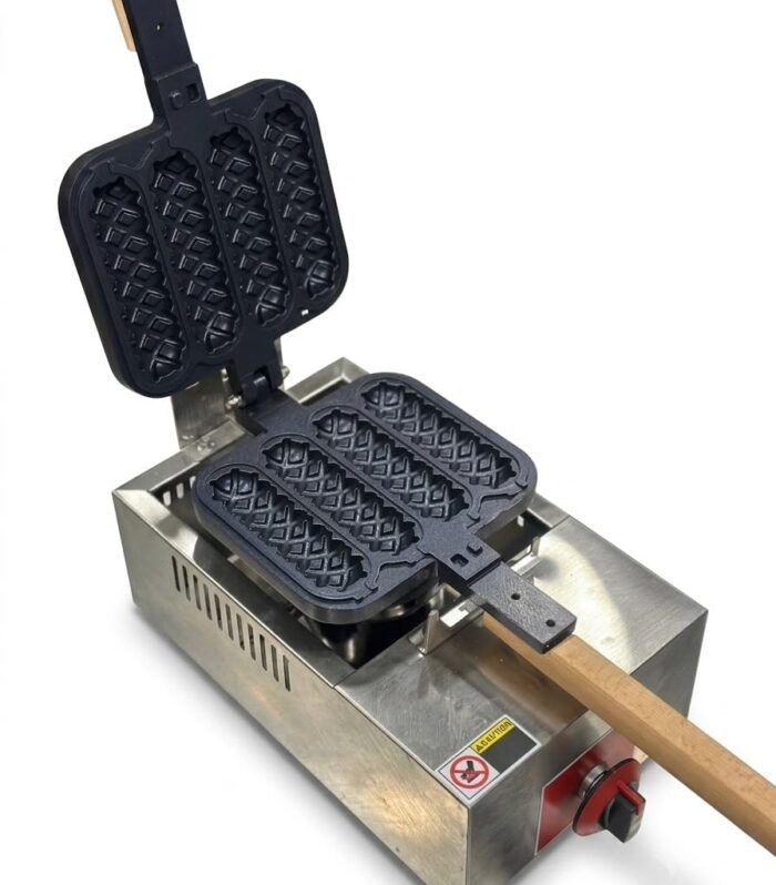 Modern India Kitchenware Commercial Corn Dog Maker 1550W | Stick Waffle Maker | 4-Piece Lolly Hot Dog Cheese Waffle Machine | Gas - Based Operated Maker