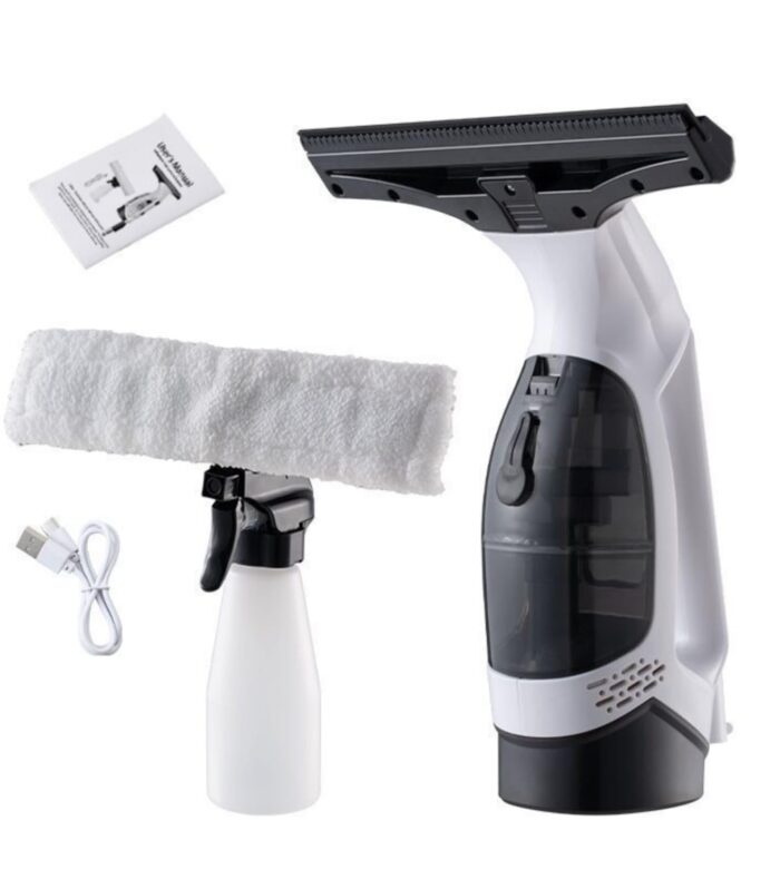 Rechargeable Cordless Window Cleaner With Spray Bottle Portable Handheld Glass Vacuum Cleaner Lightweight Electric Window Squeegee Ergonomic For Homeowners, Car Owners, Glass Surfaces, Mirrors, Shower