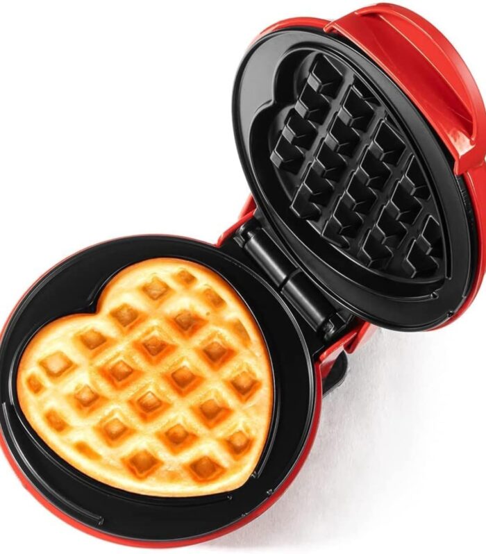 Waffle Machine 1 Pc – Heart Shape Mini Waffle Maker Machine, Non-Stick Coating, Compact Electric Gadget for Quickhanded Crispy Waffle, Snacks & Desserts, Fast Heating, Best for Home & Kitchen