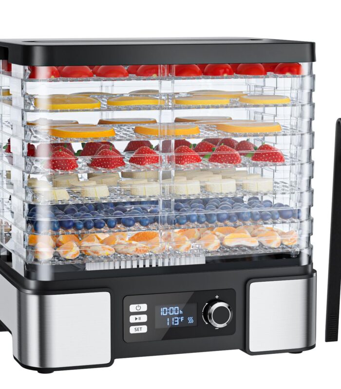 Food Dehydrator Machine Dryer for Jerky: Stainless Steel Dehydrator for Fruit Herbs, Digital Food Dryer for Beef Dehydration