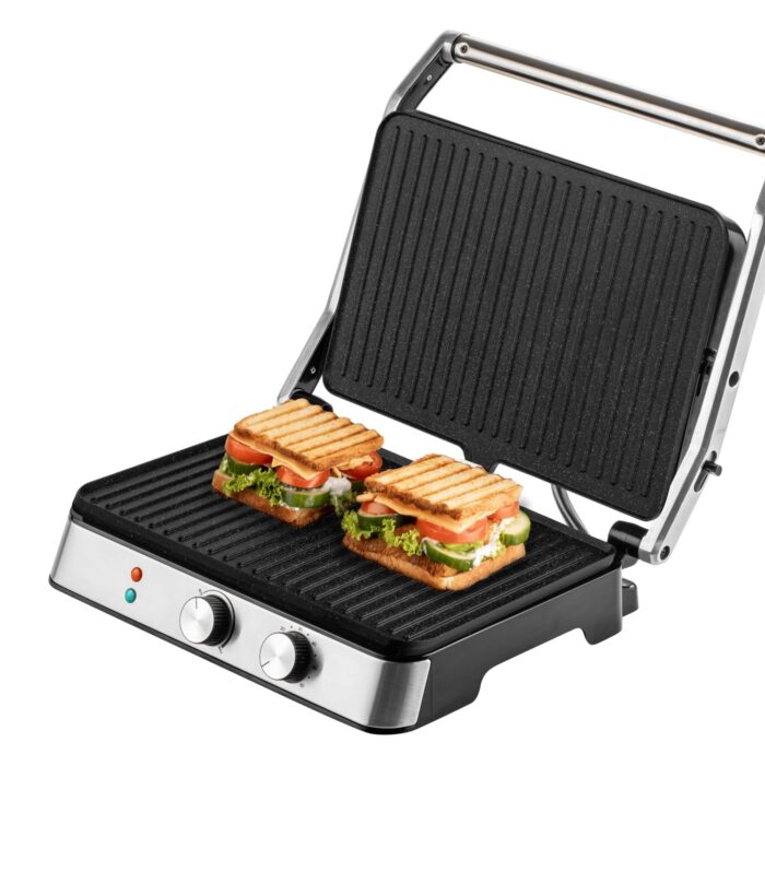 RST2006CG 2000W Grillmaster 180° 6-Slice Electric Grill Sandwich Maker|Full Flat Toaster Griller|Adjustable Temperature & Timer|Drip Tray,Ready-To-Cook Indicator|2-Year Warranty,Black