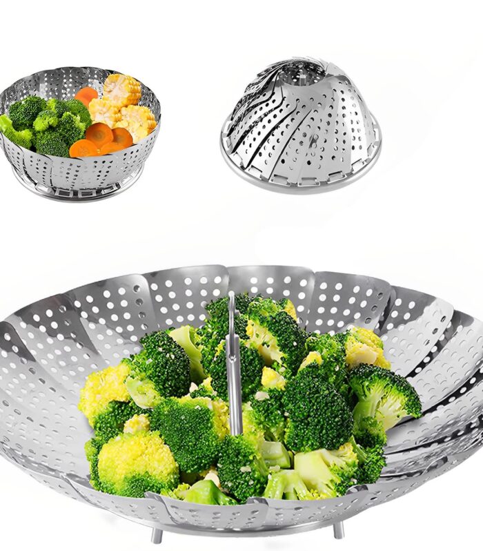 Stainless Steel Steamer Basket for Vegetable/Insert for Pots, Pans, Crock Pots & More. 6.3" to 10.3"