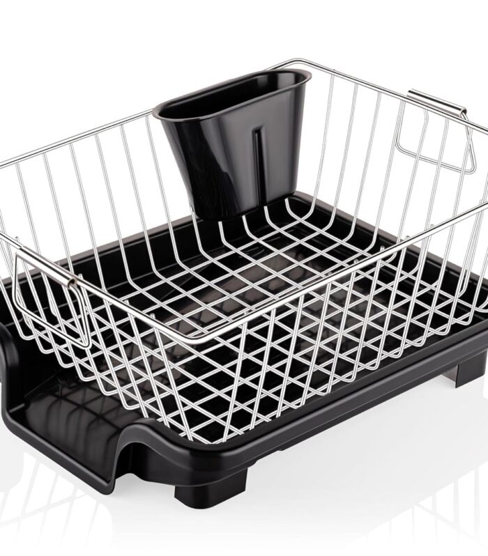 Basket Drainer & Dish Drainer Basket for Kitchen/Utensil Stand for Kitchen/Dish Drying Rack with Drainer/Bartan Stand/Dish Rack (Stainless Steel)
