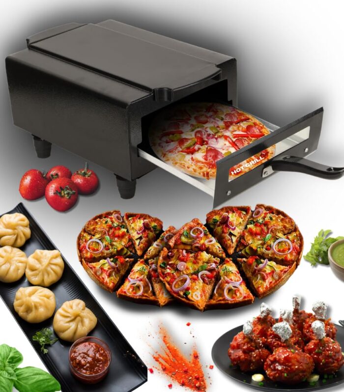 Hot Grill 14-Inch Electric Tandoor, 2000W Stainless Steel Heating Element, Multi-Function Grilling, Roasting & Baking, Durable Metal Construction, Ideal for Tandoori Chicken, Naan & Kebabs & More