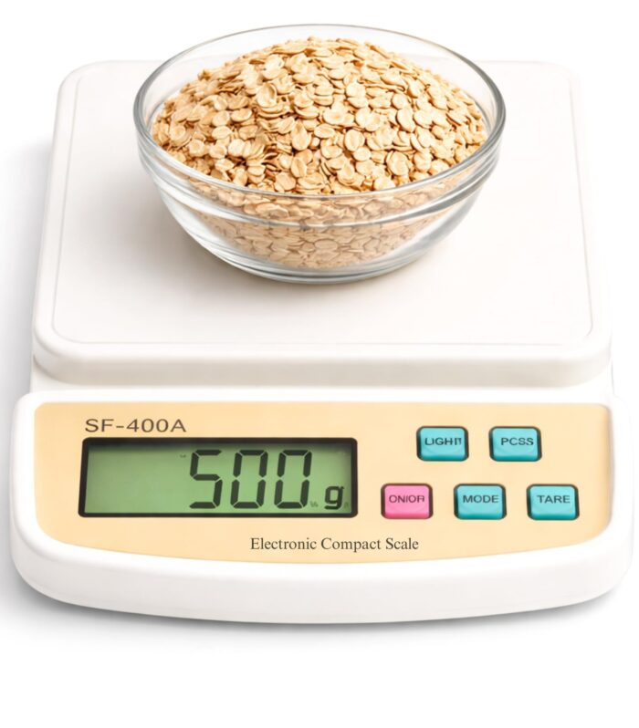 Compact Digital Kitchen Weighing Machine for Food 10kg Capacity, Kitchen Weight Scale for Home Cooking & Baking, Small Kitchen Scale with Batteries Included (Not A Legal Scale for Commercial Use)