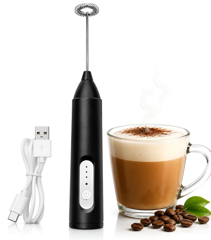Premium Electric Milk Frother,USB frother Portable Handheld Coffee Foam Maker, Stainless Steel Mixer for Cappuccino, Latte, Matcha & Hot Chocolatemilk frother| Electric Foam Maker