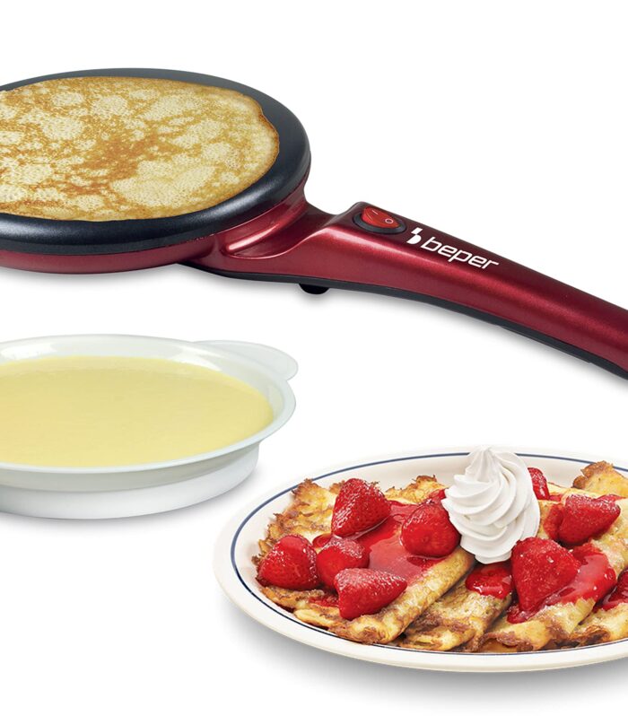 BT.710Y Electric Crepe Maker, 800 W, with Handle, Non-Stick Plate, Red