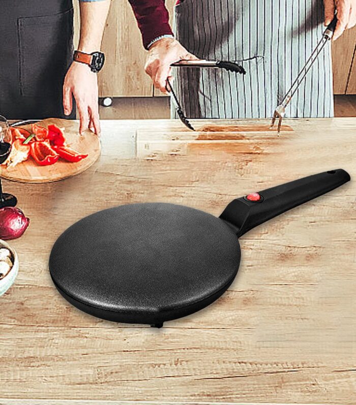 Instant Crepe Maker,8" Griddle Crepe Maker, Non-Stick Electric Crepes Pan, Auto Thermostat Control, Handheld Long Handle, Portable Breakfast Maker For Pancake, Blintz, Chapati, Tortilla