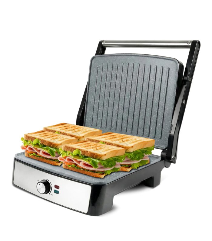 Elato BS205 2200 Watt Super Jumbo Ceramic Grill Sandwich Maker, Multi Heating Modes, 180° Open Sandwich Griller,Non-Toxic BPA,PTFE,PFOA&PFAS Free, 2 Year Warranty,Regular Bread Size for 4 Slices